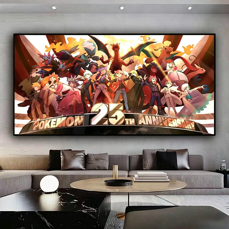Anime Poster Print - Pokémon Canvas Decorative Painting Frameless Cartoon