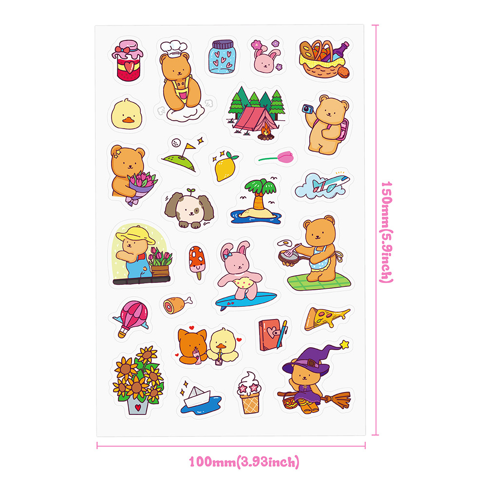 Adorable Bear Coloring Book Se - Sticker Sheet Set recension och pris